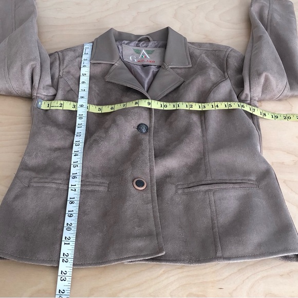 Armani Collection Suede Leather Brown Jacket Outwear Unisex Women Sz M Italy. - Picture 8 of 10